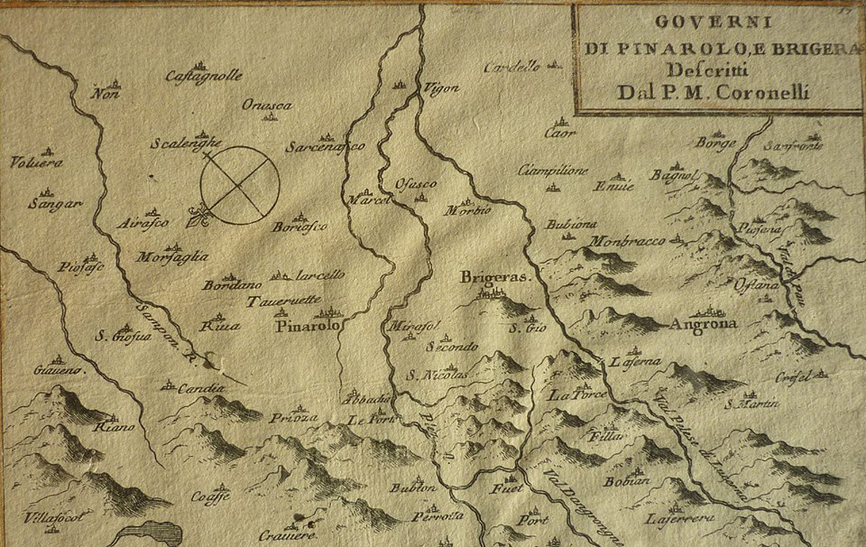 cartina Bagnolo del 1700